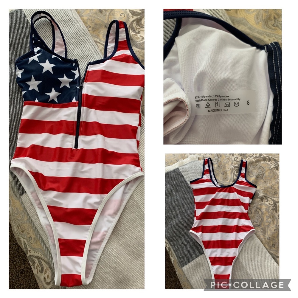 Patriot One Piece Bathing Suit - Size small